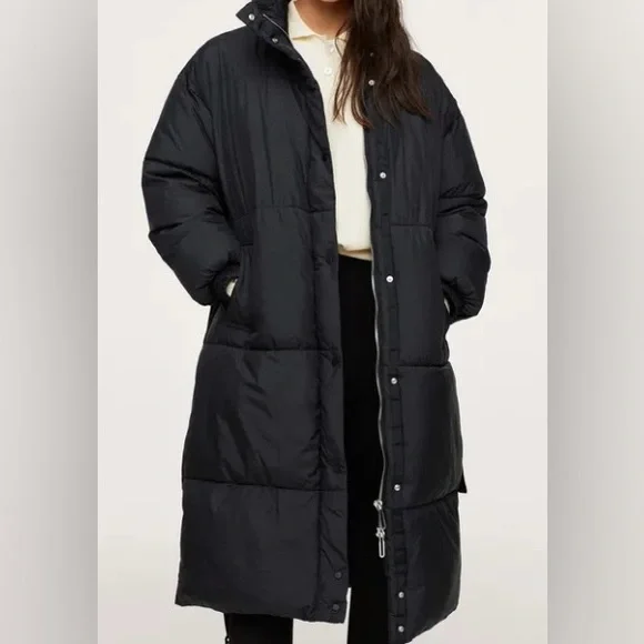 Mango Black Belted Puffer Jacket - Picture 3 of 5